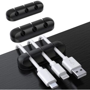 3-pak kabelholder, kabelstyringsledning Organizer Clips Silikone selvklæbende usb ladekabel Clips til skrivebordet Kontor Hjem