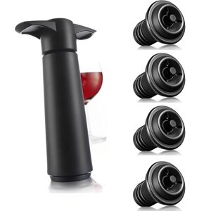 Wine Saver Concerto - Sort   1 x Vakuumpumpe + 4 x Vakuumvin