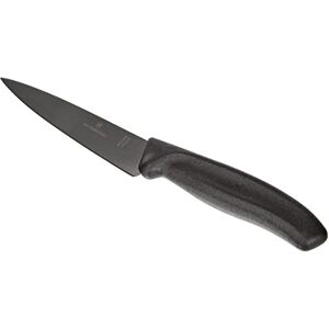 Victorinox , Swiss Classic, Profi Tranchiermesser, Extra Scharfe Klinge, gerader Schliff, 12 cm, Robuster Kunststoffgriff, Rostfreier Stahl, schwarz