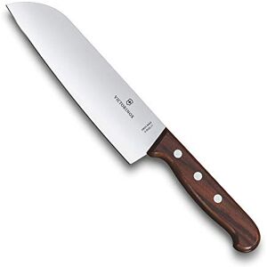 Victorinox , Wood, Profi Santokumesser, Extra Scharfe Klinge, gerader Schliff, 17 cm, Edler Holzgriff, Rostfreier Stahl, braun