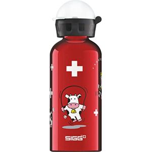 SIGG Aluminium Children's Drinking Bottle KBT Funny Cows, Leak-Proof, Light as a Feather, BPA-Free, Climate Neutral Certified, Red, 0.4 L