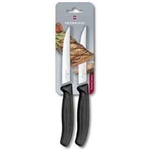 Victorinox , Swiss Classic, Profi Steak- und Pizzamesser, Extra Scharfe Klinge, Wellenschliff, 12 cm, Robuster Kunststoffgriff, Rostfreier Stahl, schwarz