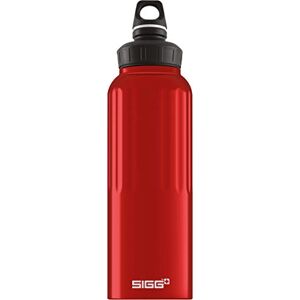 SIGG WMB Traveler Red Water Bottle, 1.5 L, pollution-free and leak-proof water bottle, lightweight aluminum water bottle