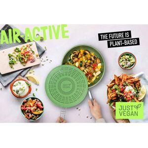 Just Vegan stænklåg med kulfilter AirActive silikone grøn