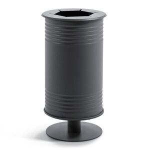 Affaldsbeholder Tin, H 650 mm, søjlefod, single, låg til brændbart, gr