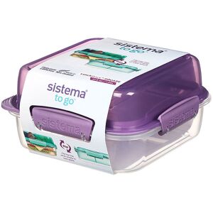 Sistema Madkasse - Lunch Stack To Go Square - 1,24 L - Lilla - Sistema - Onesize - Madkasse