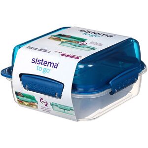 Sistema Madkasse - Lunch Stack To Go Square 1,24l - Blå - Sistema - Onesize - Madkasse