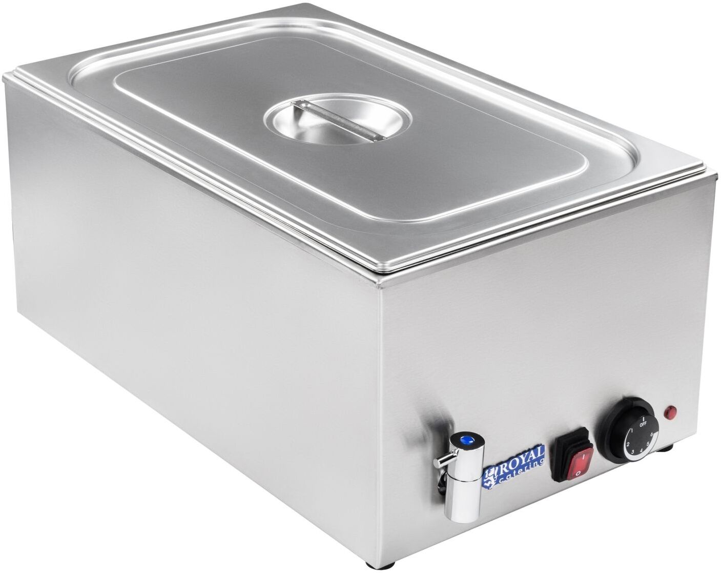 Royal Catering Bain Marie - GN-beholder - 1/1 - afløbshane