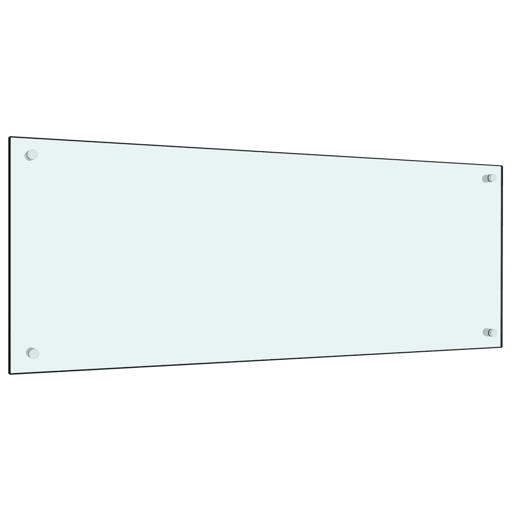 vidaXL stænkplade til køkkenet 100 x 40 cm hærdet glas hvid