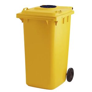 kaiserkraft Contenedor de basura con orificio de llenado, 240 l, para vidrio, botellas, latas, amarillo