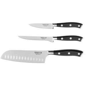 Sabatier Trompette Juego de 3 cuchillos de cocina  negro