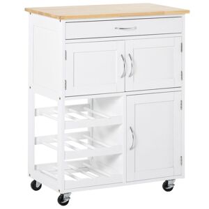 Homcom Carro de cocina color blanco 67 x 37 x 87 cm