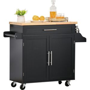 Homcom Carro de cocina color negro 109 x 40 x 89 cm