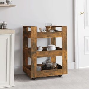 vidaXL Carrito de cocina madera contrachapada roble ahumado 60x45x80cm