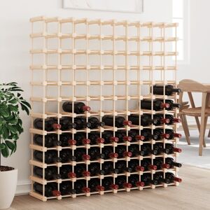 vidaXL Botellero para 120 botellas madera maciza pino 112,5x23x123,5cm
