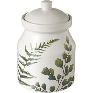 LOLAhome Bote de stoneware de ramas con tapa blanco de 1100 ml