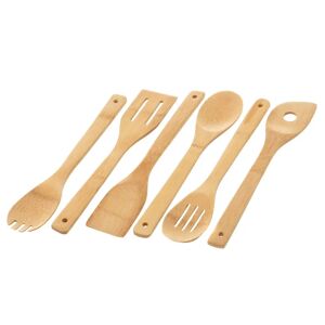 LOLAhome Juego de 6 utensilios de cocina de madera de bambú natural