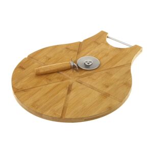 LOLAhome Tabla de cortar redonda de bambú para pizza de 32 cm