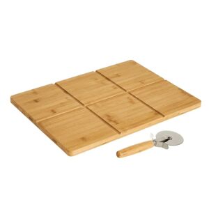 LOLAhome Tabla de cortar rectangular de bambú para pizza de 40 cm