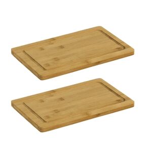 LOLAhome Juego de 2 tablas de cortar de bambú natural de 30x18 cm