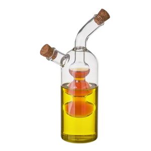 LOLAhome Aceitera vinagrera 2 en 1 de borosilicato transparente de 45 + 190 ml