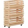 vidaXL Carrito para verduras madera maciza de pino 57x30x80 cm