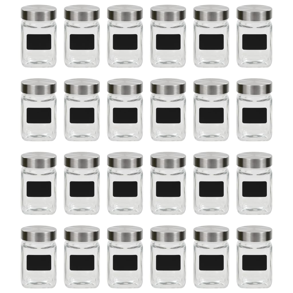 vidaXL Tarros de almacenaje con pegatina 24 unidades 300 ml
