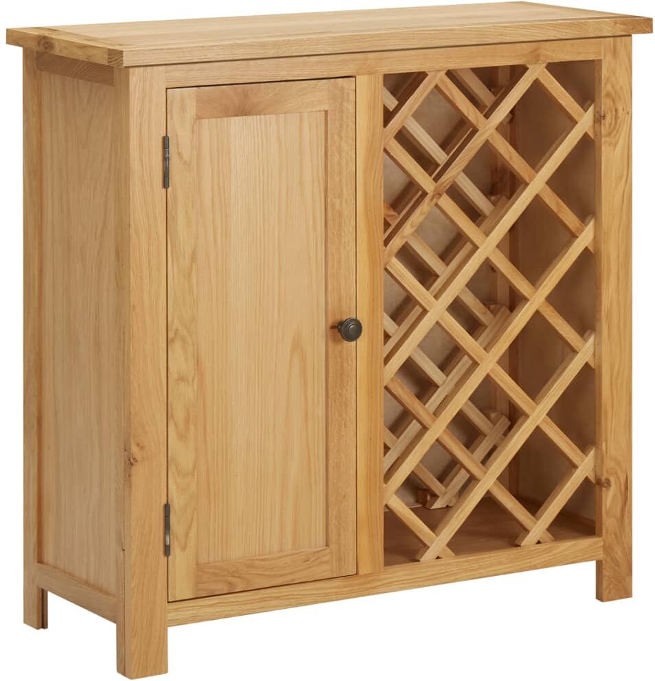 vidaXL Botellero para 11 botellas de vino 80x32x80 cm madera de roble