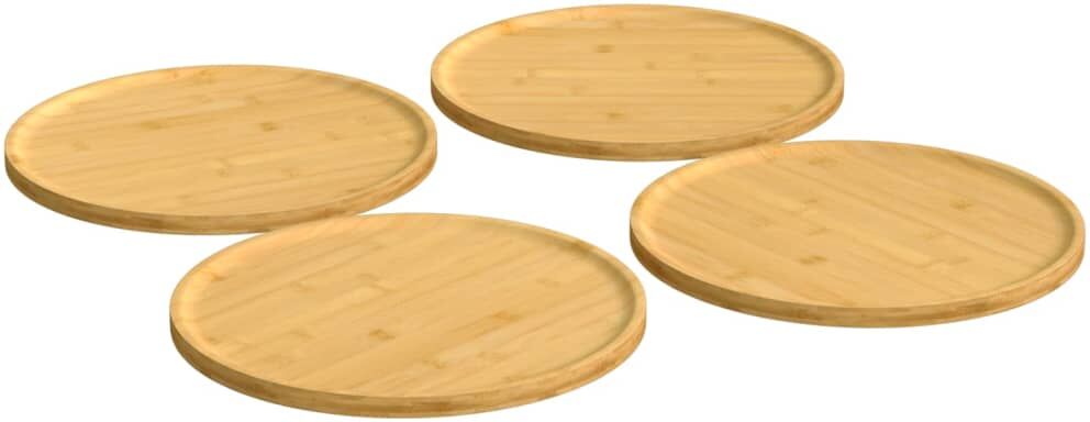 vidaXL Platos para pizza 4 uds bambú Ø32x1,5 cm