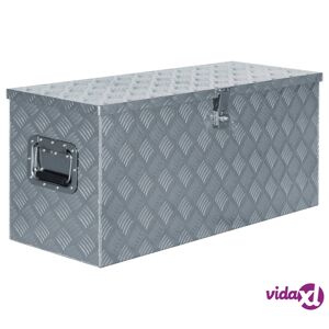 vidaXL Alumiinilaatikko 90,5x35x40 cm hopea
