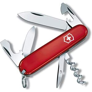 Victorinox , Taschenmesser, Spartan, 91 mm, rot, Blister (Swiss Army Knife mit 12 Funktionen, Klinge, Korkenzieher, Dosenöffner, Klinge)