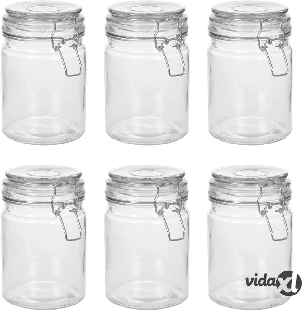 vidaXL Säilytyspurkit klipsikannella 6 kpl 750 ml