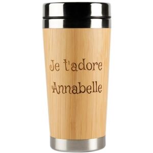 Ocadeau Mug thermos bois gravé