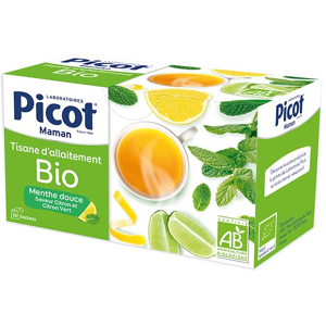 Picot Maman Tisane d'Allaitement Menthe Douce Saveur Citron Bio 20 sachets