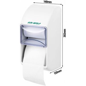 GGM GASTRO - AIR-WOLF Distributeur de papier toilette pour 2 rouleaux ménagers - plastique ABS - Blanc