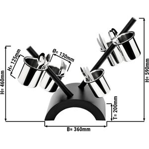 GGM GASTRO - Porte-couverts - avec 5 récipients Noir