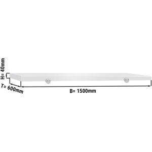 GGM GASTRO - Plateau de découpe pour table de boucherie - 1500 x 600 mm - Blanc