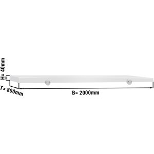 GGM GASTRO - Plateau de découpe pour table de boucherie - 200 x 800 cm - Blanc