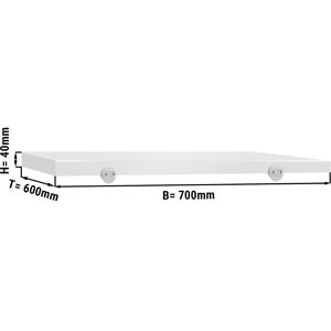 GGM GASTRO - Plateau de découpe pour table de boucherie - 700 x 600 mm - Blanc