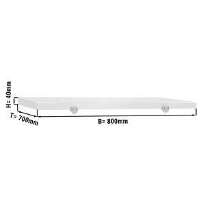 GGM GASTRO - Plateau de découpe pour table de boucherie - 800 x 700 mm - Blanc