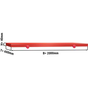 GGM GASTRO - Plateau de découpe pour table de boucherie - 2000 x 600 mm - rouge