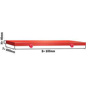 GGM GASTRO - Plateau de découpe pour table de boucherie - 800 x 800 mm - rouge