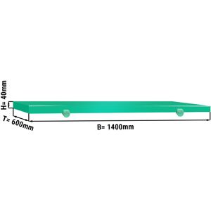 GGM GASTRO - Plateau de découpe pour table de boucherie - 1400 x 600 mm - Vert