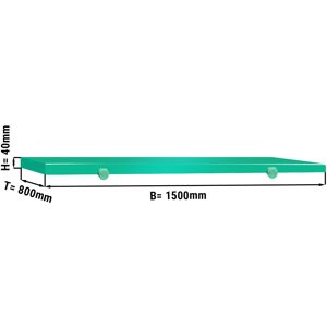 GGM GASTRO - Plateau de découpe pour table de boucherie - 1500 x 800 mm - Vert