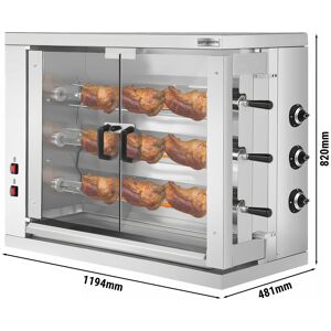 GGM GASTRO - Grill de poulet à gaz ECO - 19,4kW - avec 3 broches pour 18 poulets