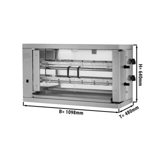 GGM GASTRO - Grill de poulet à gaz ECO - 11kW - avec 2 broches pour 12 poulets