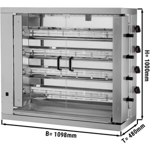 GGM GASTRO - Grill de poulet à gaz ECO - 21kW - avec 4 brochettes pour 24 poulets