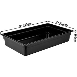 GGM GASTRO - Bac GN 1/1 en polycarbonate - Noir - Profondeur 100 mm