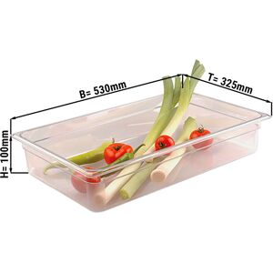 GGM GASTRO - Bac gastronorme en polycarbonate GN 1/1 - Clair - Profondeur 100mm