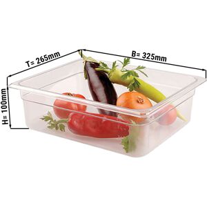 GGM GASTRO - Bac gastronorme en polycarbonate GN 1/2 - Clair - Profondeur 100mm